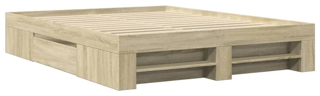 Estrutura cama s/ colchão derivados de madeira carvalho sonoma