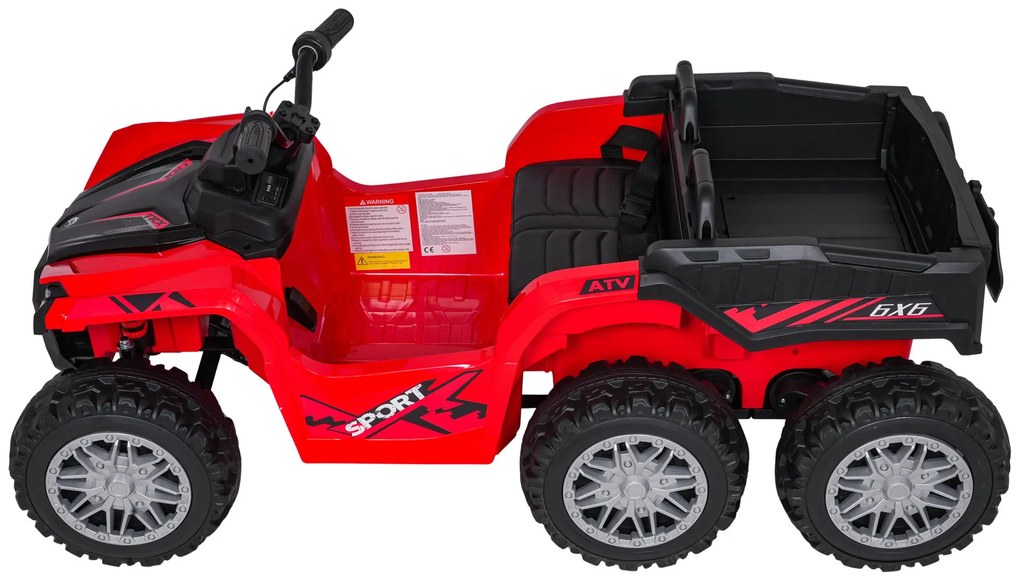 Moto 4 elétrica para crianças 12V 4x4 Sport TX ATV, Rodas Espuma EVA, assento couro ecológico Vermelha