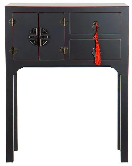 Consola DKD Home Decor Preto Vermelho Abeto Madeira MDF (63 x 26 x 83 cm)