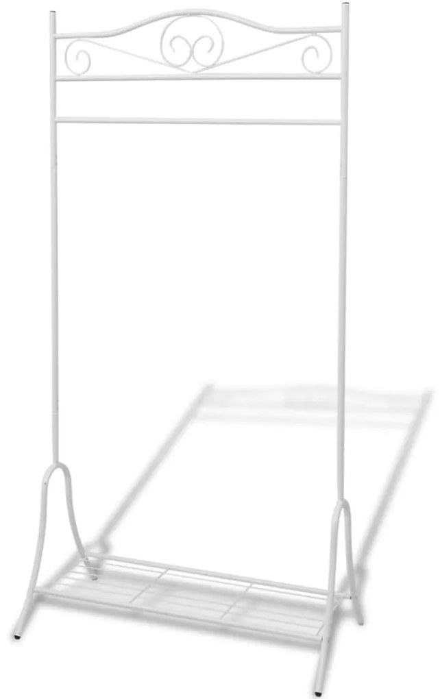 242999 vidaXL Bengaleiro de aço com prateleira, branco