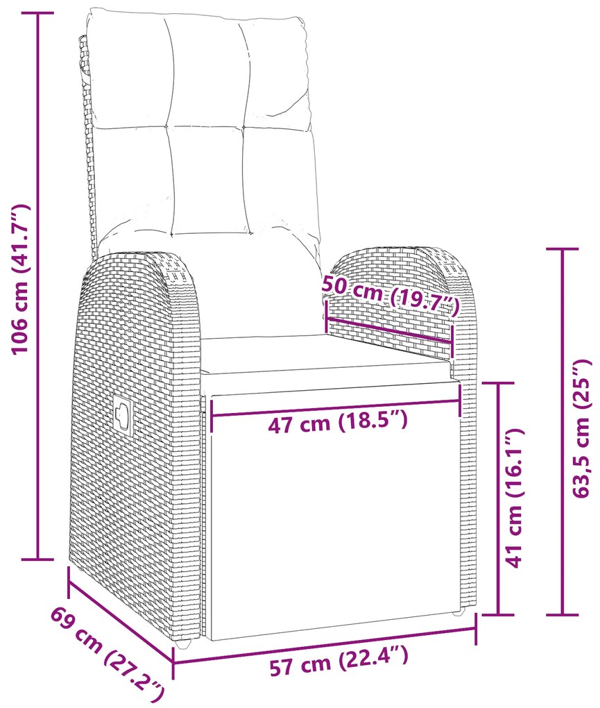 Conjunto de Jantar de Jardim de 7 Peças com Almofadas Preto Rattan de