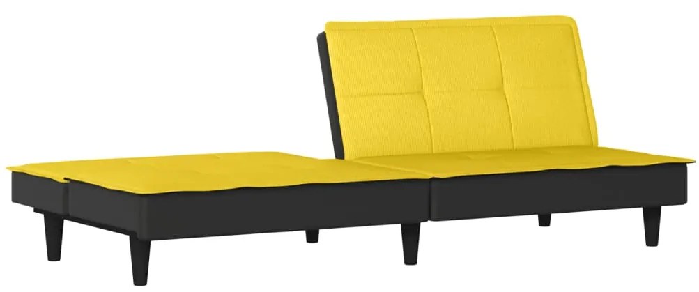 Sofá-cama tecido amarelo-claro