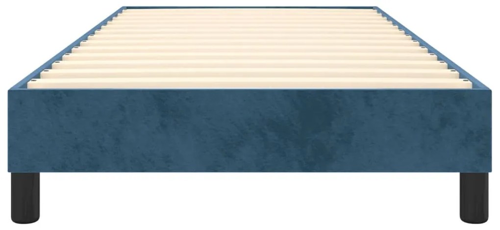 Estrutura de cama sem colchão 90x190 cm veludo azul-escuro