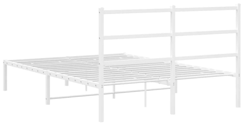 Estrutura de cama com cabeceira 140x200 cm metal branco