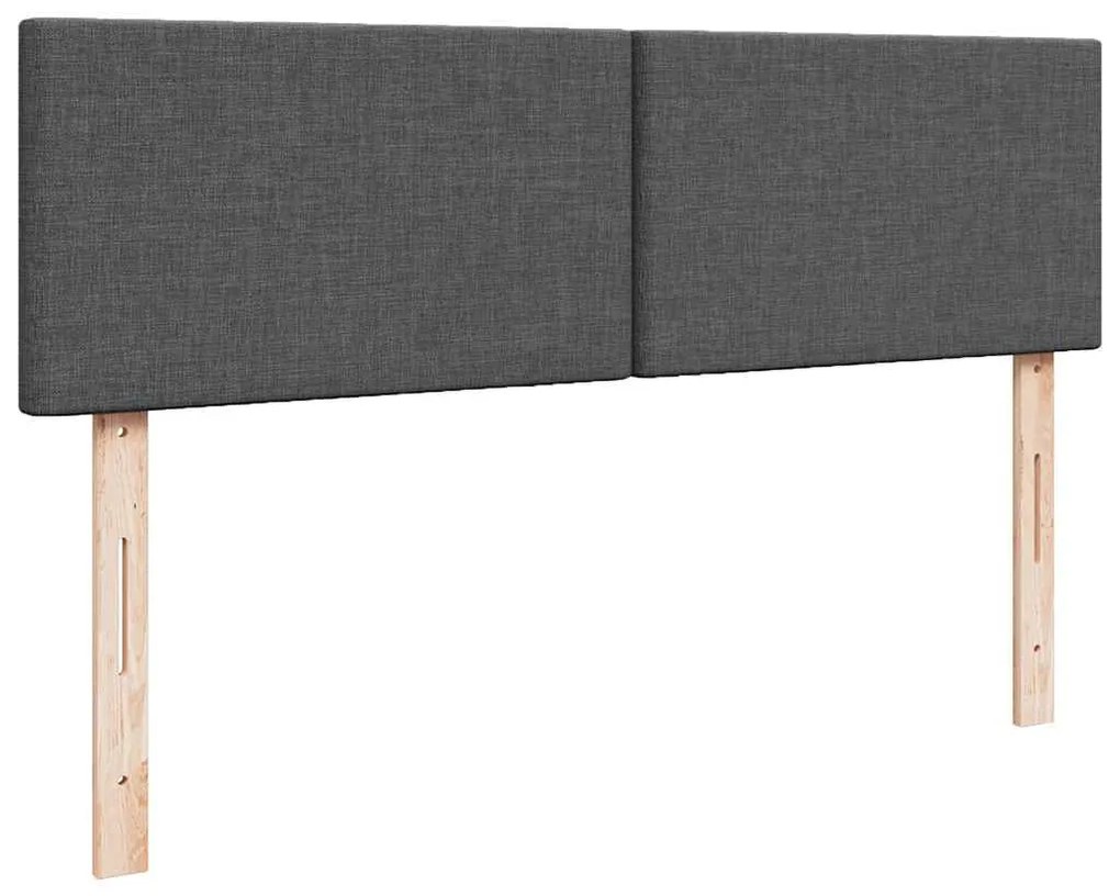 Cama otomana com colchão 140x190 cm tecido cinzento escuro