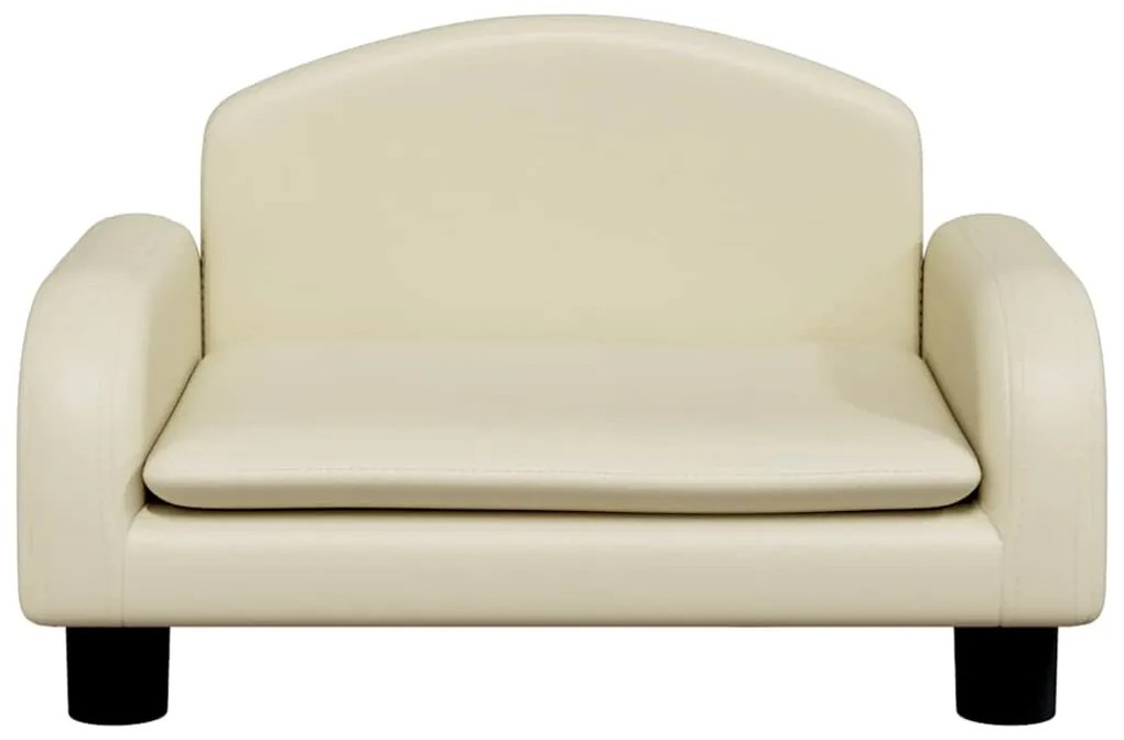 Cama para cães 50x40x30 cm couro artificial cor creme