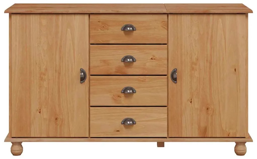 Sideboard 'ASKIM'133,5x40x79 cm Madeira de Pinheiro Sólido