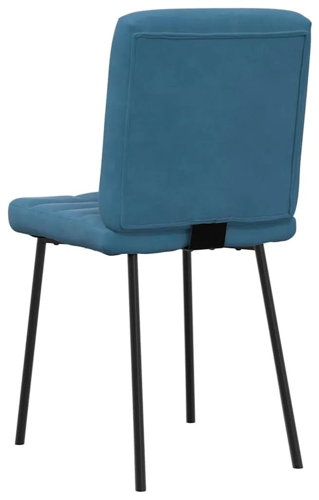 Cadeiras de jantar 4 pcs veludo azul