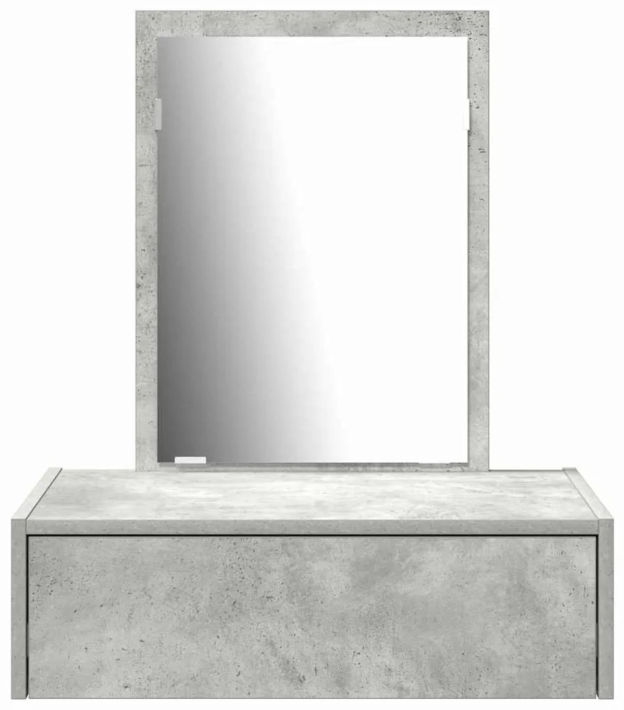 Mesa de Maquiagem Suspensa Cinza Concreto 60x40x70 cm