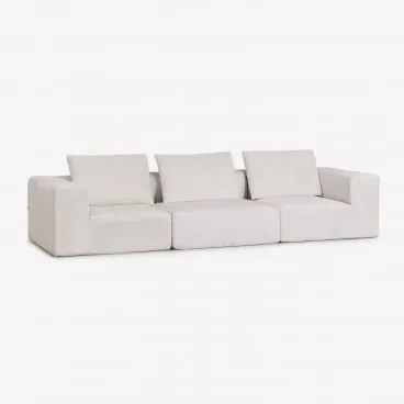 Sofá Modular De 3 Peças Em Chenille Embalado A Vácuo Norridge Chenille Bege Creme - Sklum