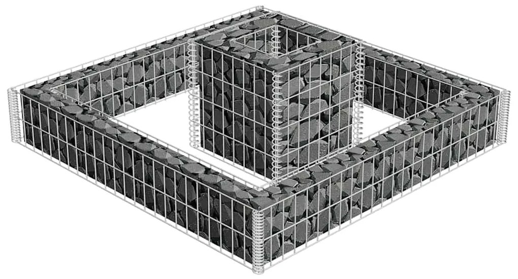 Gabião para plantas em aço galvanizado 120x120x20 cm
