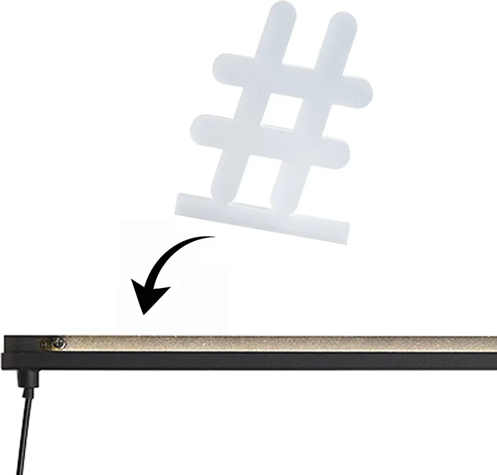 Candeeiro de parede moderno preto Incl. LED - Letterbox