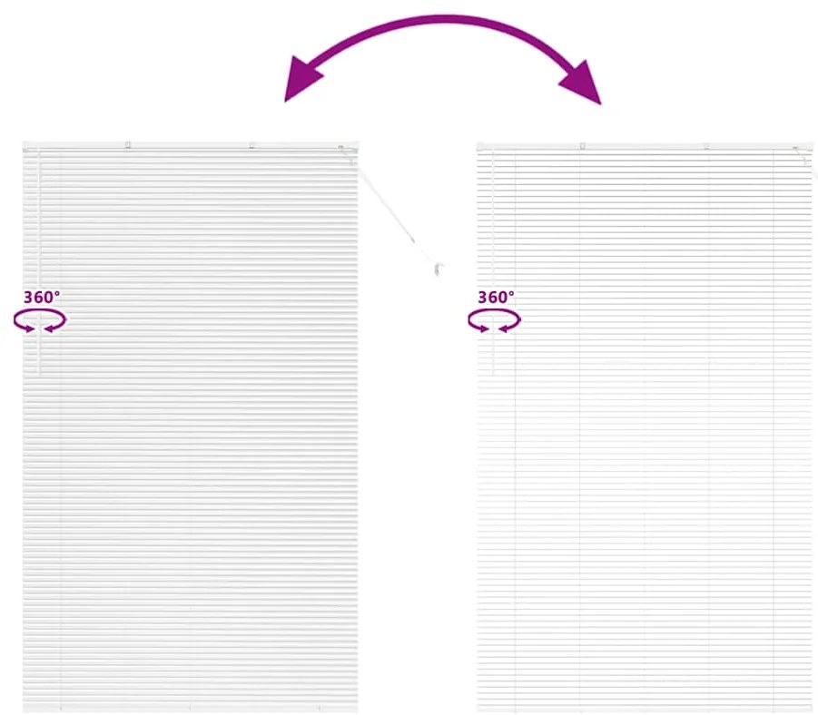 Persiana de Janela com cortinas Outros Manual Branco 80 x 130 cm Alumí