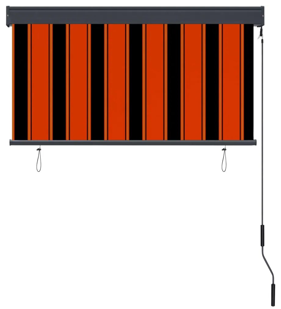 Estore de rolo para exterior 120x250 cm laranja e castanho