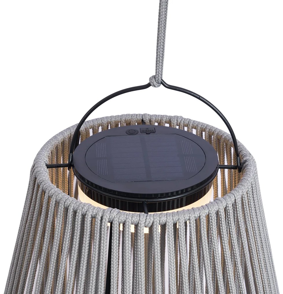 Candeeiro de mesa boémio cinzento Incl. LED Regulável em 3 níveis IP54 Recarregável a energia solar - Duca Boêmio