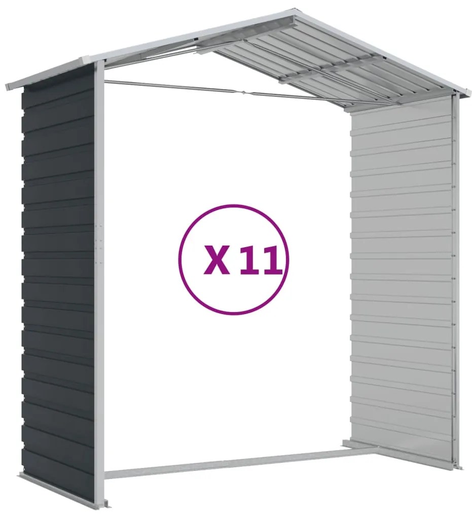Abrigo de jardim 191x980x198 cm aço galvanizado antracite