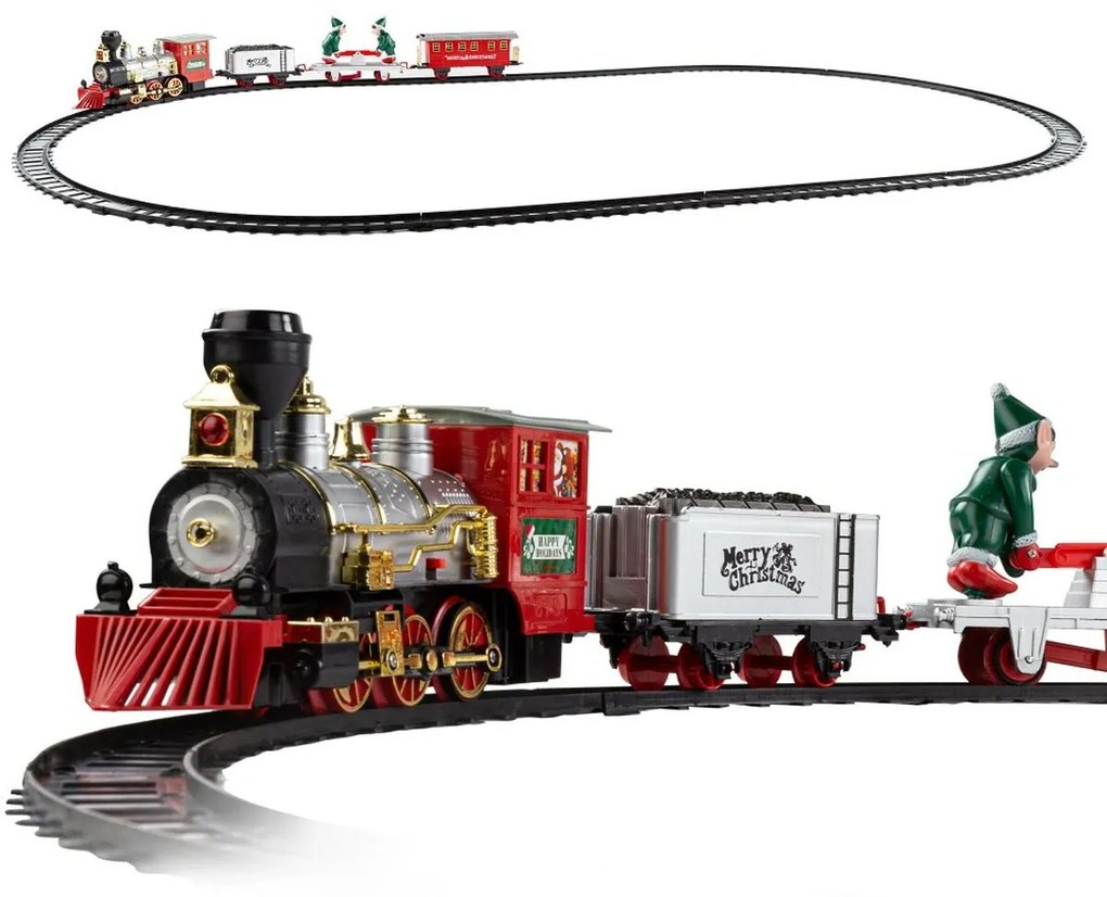 Comboio Elétrico Clássico Speed & Go Leve Som Natal 26 x 11,5 x 6 cm 2 Unidades