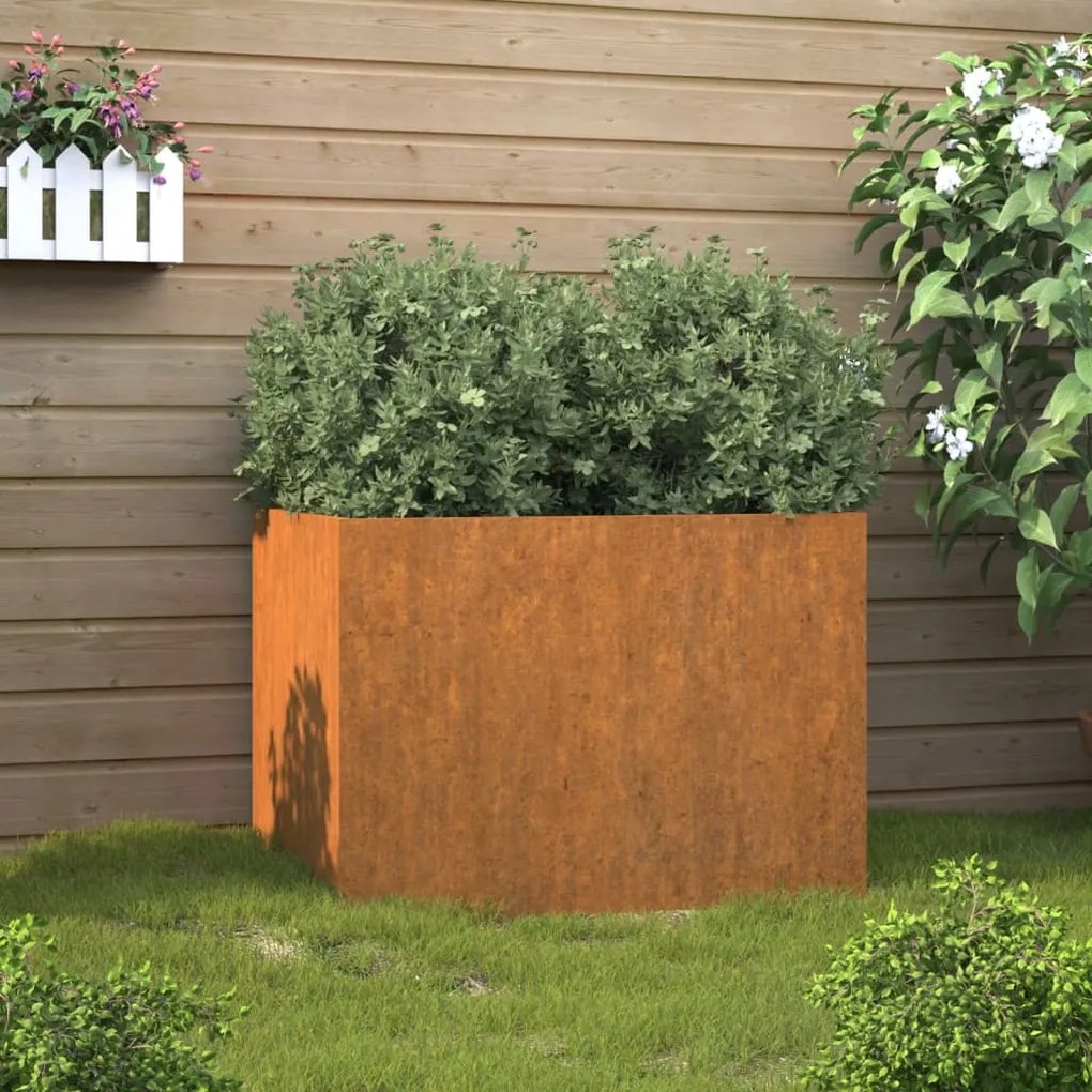 vidaXL Vaso/floreira 62x47x46 cm aço corten