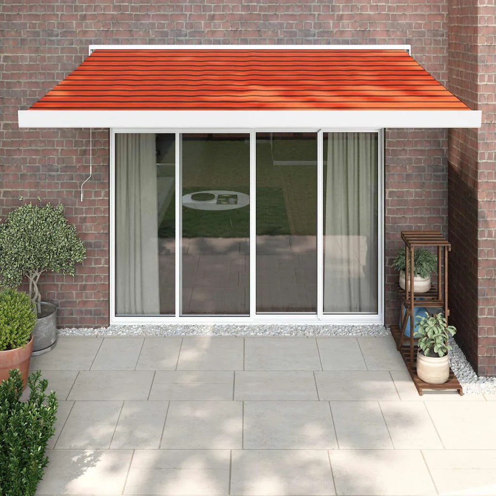 vidaXL Toldo retrátil 3x2,5 m tecido e alumínio laranja e castanho