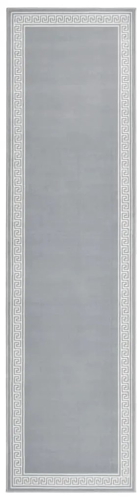 vidaXL Passadeira 100x400 cm polipropileno cinzento com padrão
