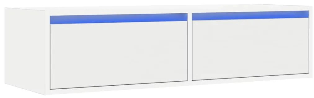 Móvel de TV com luzes LED 100X35,5x25 cm branco