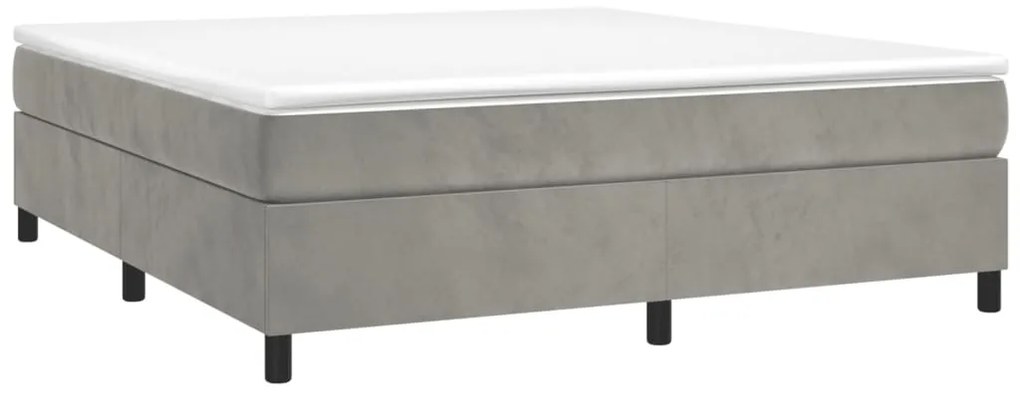 Estrutura de cama sem colchão 160x200 cm veludo cinzento-claro