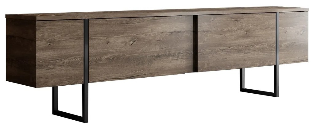 Aparador TV Luxe – Nogueira/Preto – 180x30x50 cm