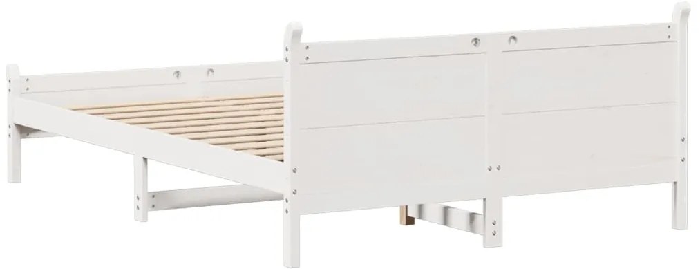 Cama sem colchão 120x190 cm madeira de pinho maciça branco