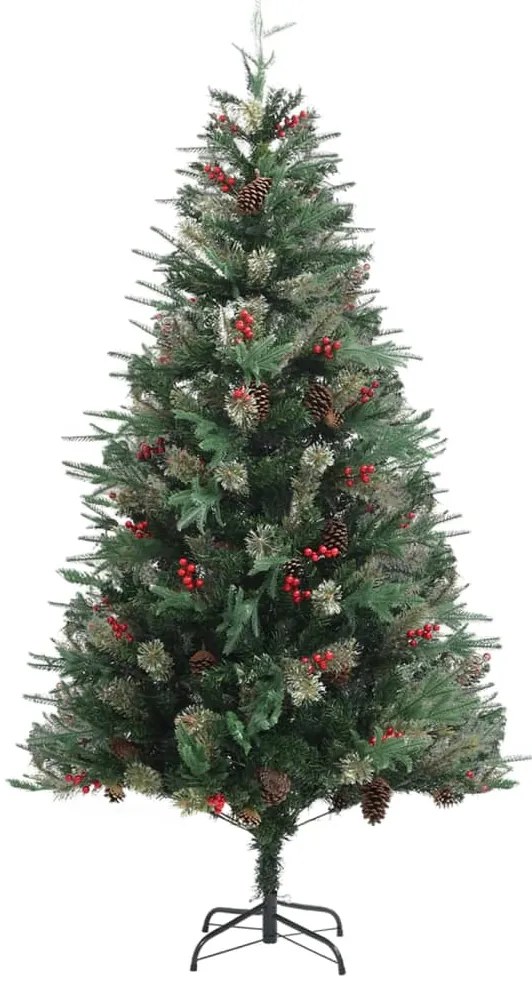Árvore de Natal com pinhas 195 cm PVC e PE verde
