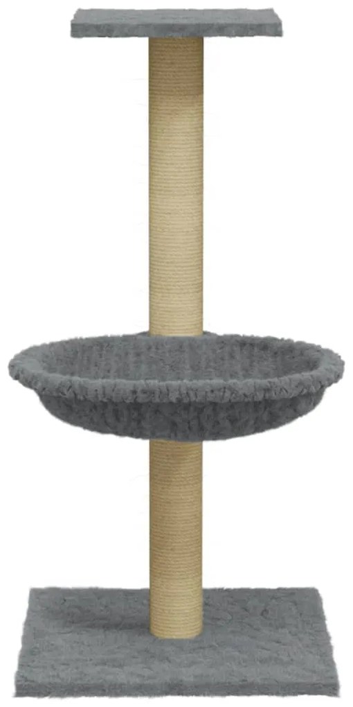 Árvore para gatos com poste arranhador sisal 74 cm cinzento