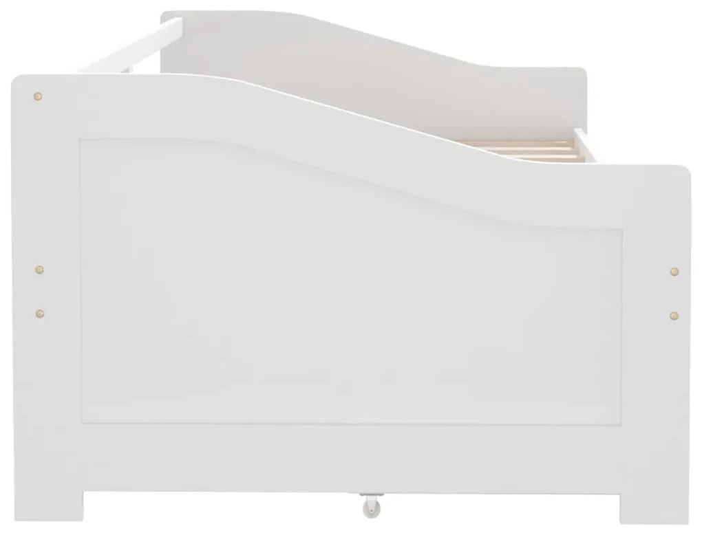 Sofá-cama 3 lugares c/ gavetas 90x200 cm pinho maciço branco