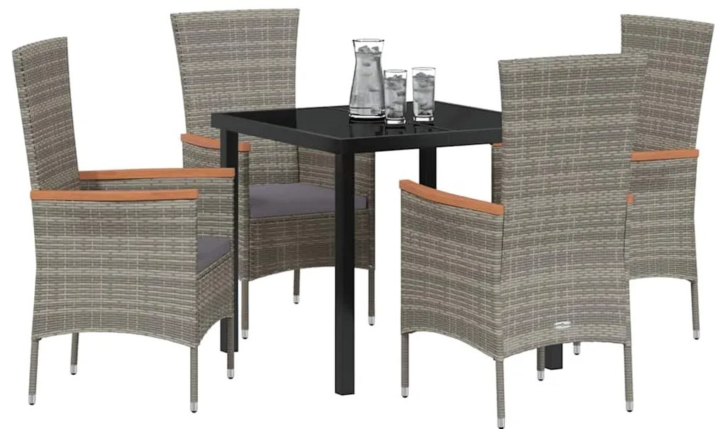 Conjunto de Jantar Jardim 5 pcs Cinzeto 80 x 80 x 73 cm
