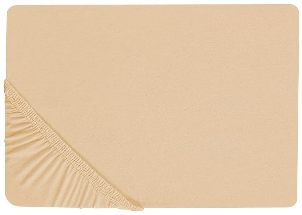 Lençol-capa em algodão cor de areia 160 x 200 cm JANBU Beliani