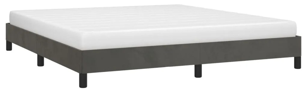 Estrutura de cama sem colchão 160x200 cm veludo cinzento-escuro