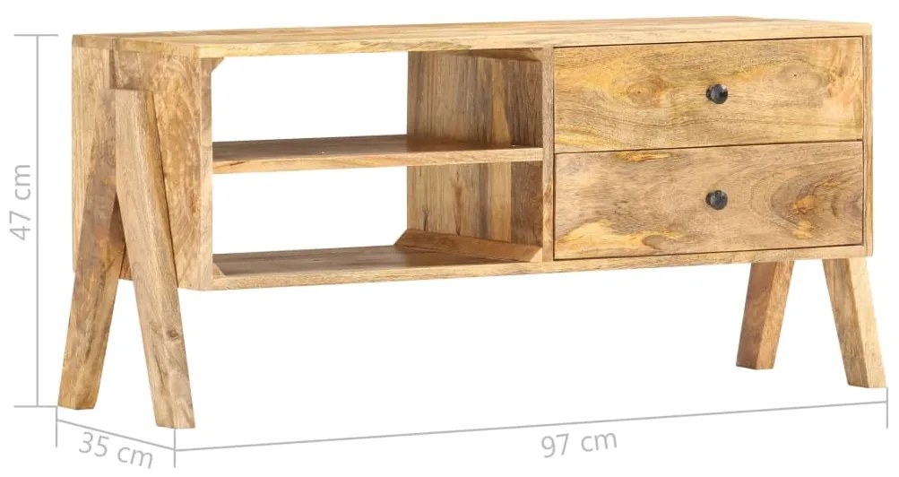 Móvel de TV 97x35x47 cm madeira de mangueira maciça