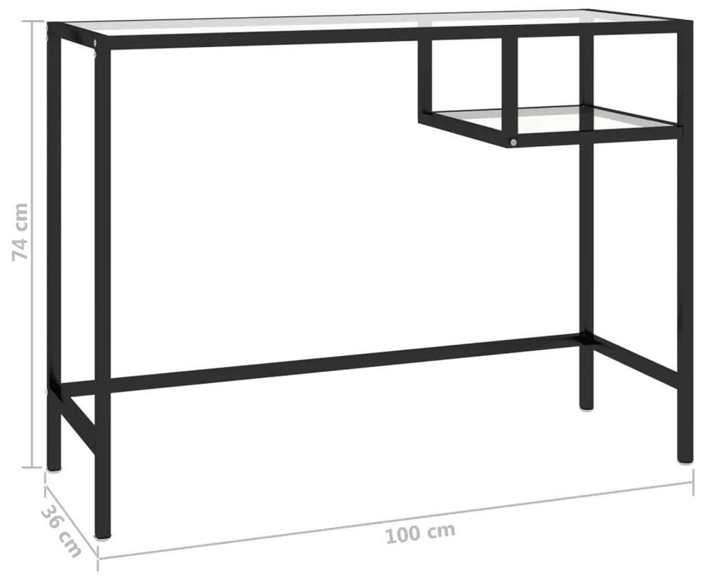 Mesa de computador vidro 100x36x74 cm transparente