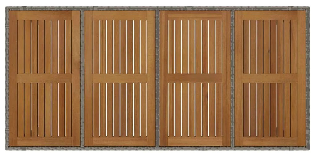Conjunto de Jantar de Jardim vidaXL 9 Peças Cinza Rattan Poly