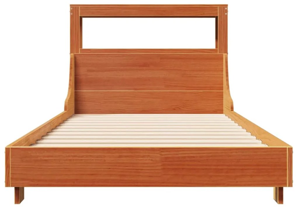 Cama sem colchão 90x200 cm pinho maciço castanho-mel