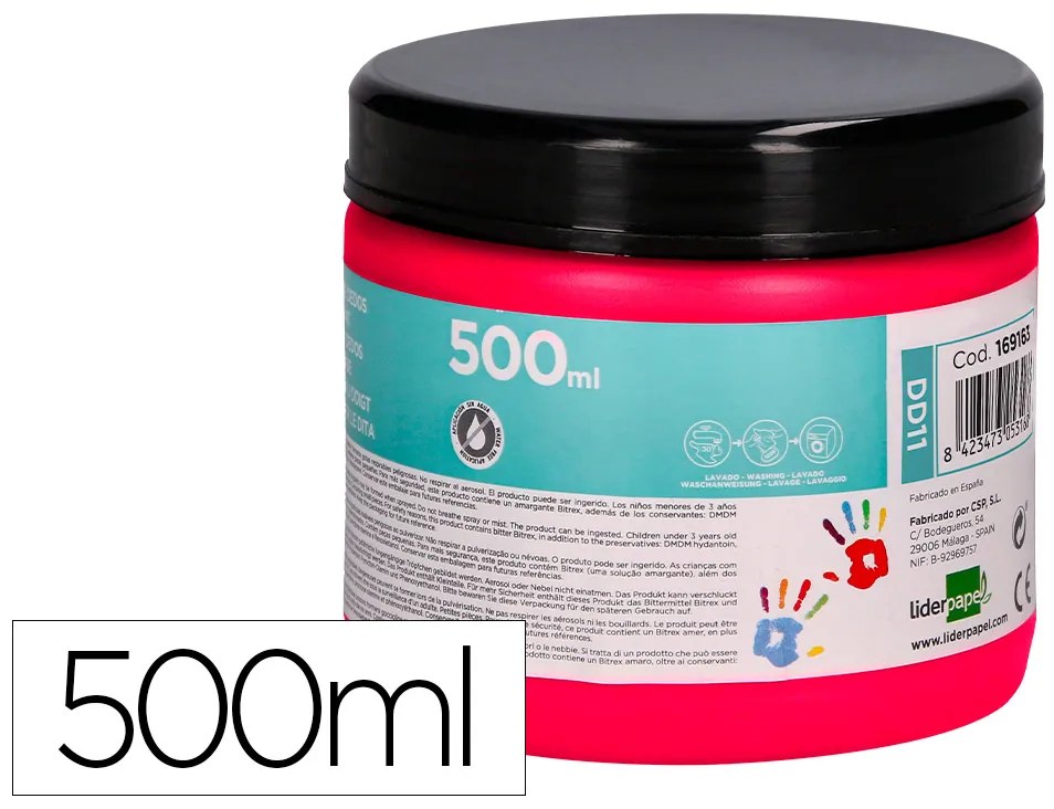 Pintura a Dedos Frasco de 500 Ml Magenta
