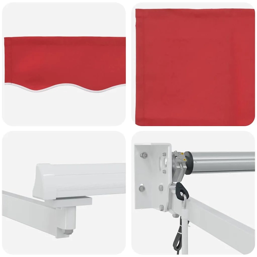 Toldo Retrátil Automático Vermelho 400x300 cm