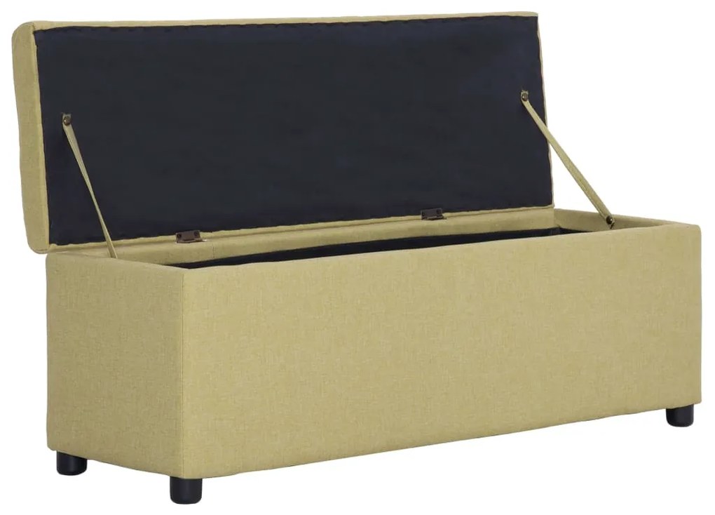 Banco c/ compartimento de arrumação 116 cm poliéster verde