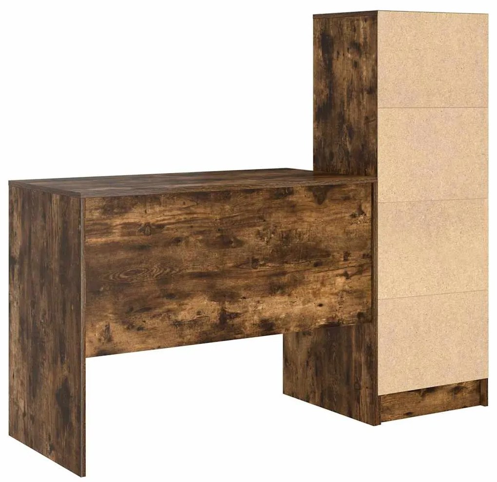 Mesa com Armazenamento Carvalho Fumado Madeira de Engenharia