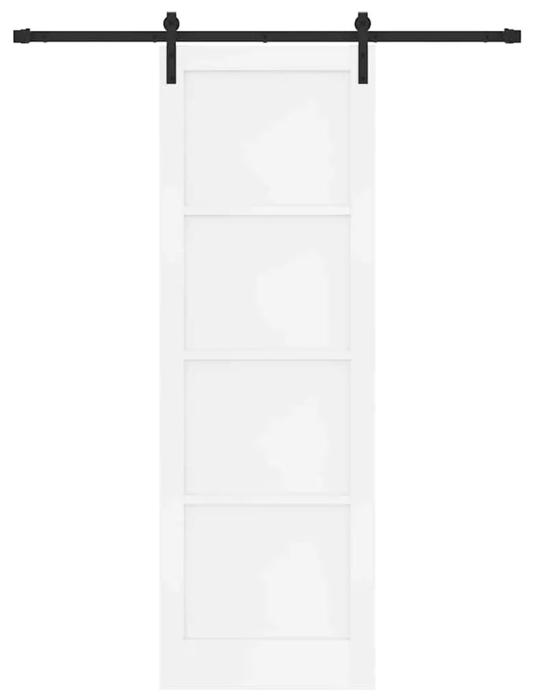 Porta Deslizante vidaXL com Conjunto de Hardware Branca 78x232 cm Made