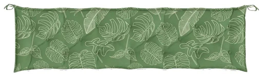 Almofadões banco jardim 2 pcs 200x50x7 cm tecido padrão folhas