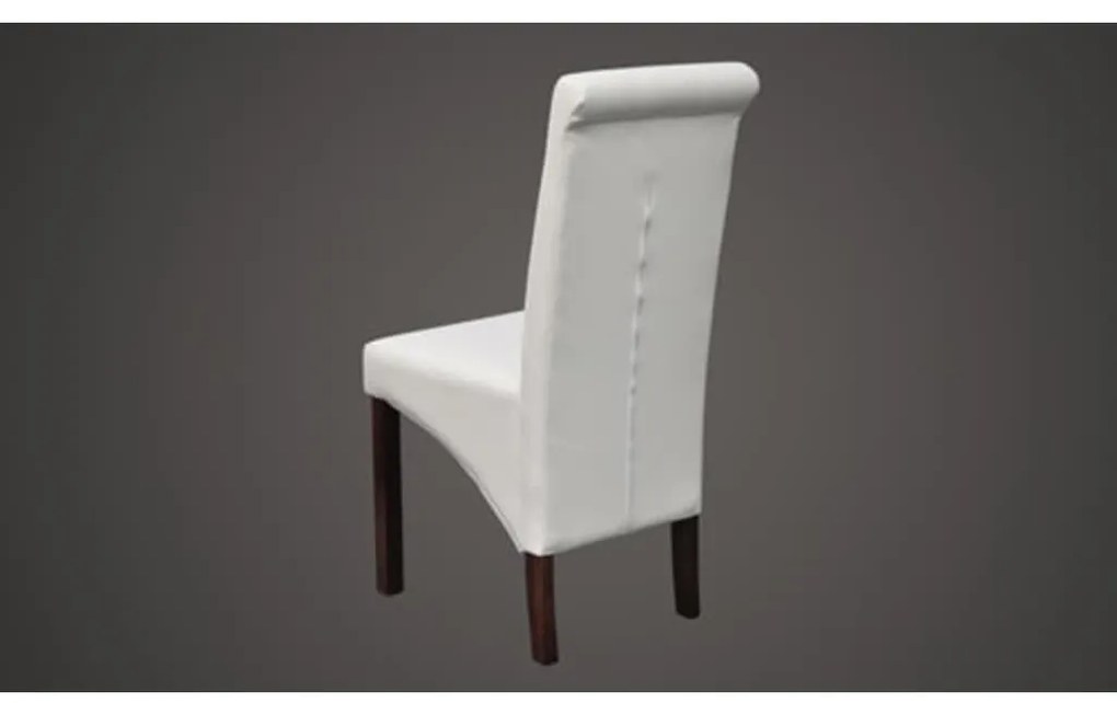 Cadeiras de jantar 2 pcs couro artificial branco