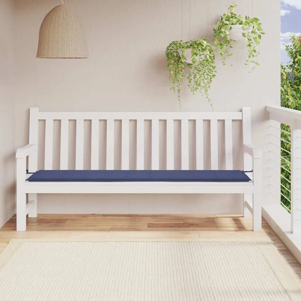 vidaXL Almofadão p/ banco jardim 200x50x4cm tecido oxford azul-marinho