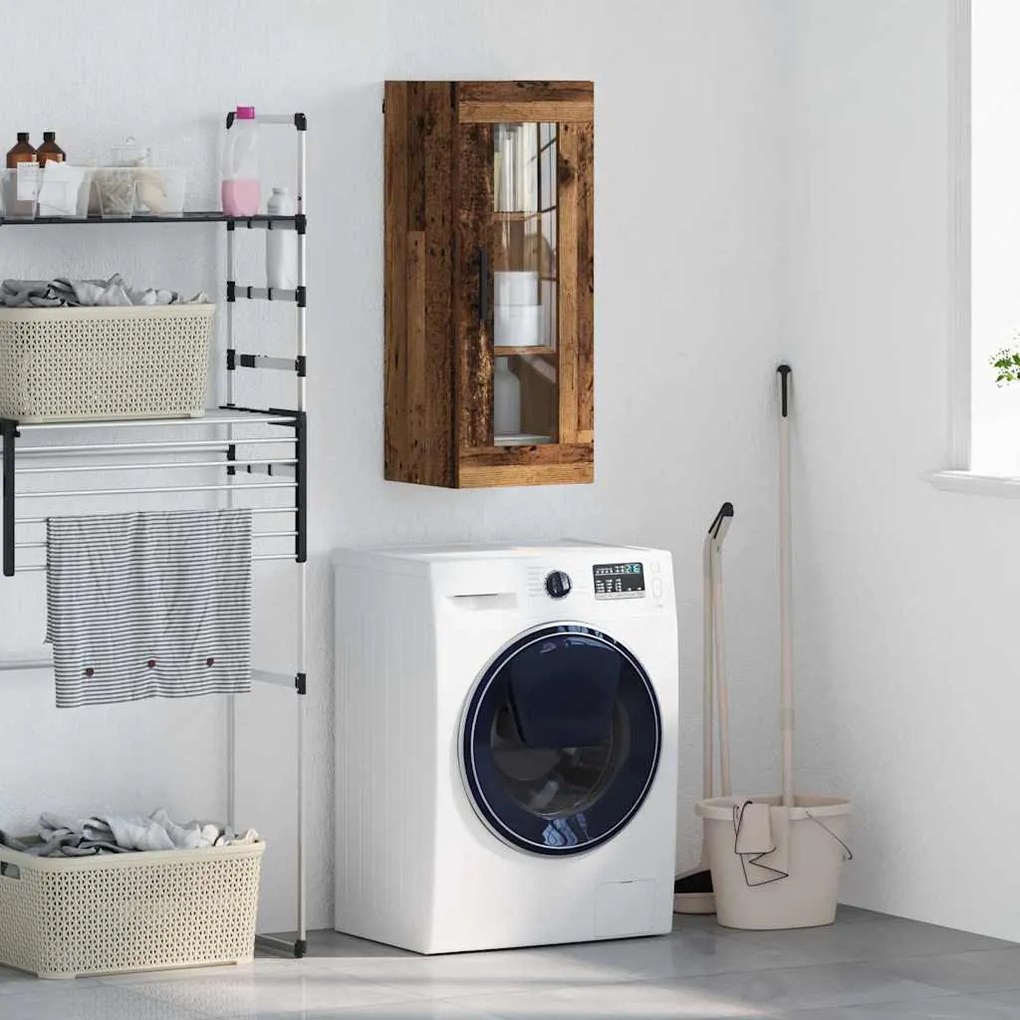 vidaXL Armário de parede Madeira Antiga 34,5 x 34 x 90 cm