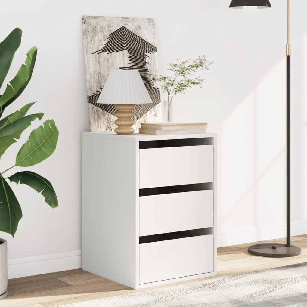 Cómoda com 3 Gavetas - 40x41x58 cm - derivados de madeira - branco