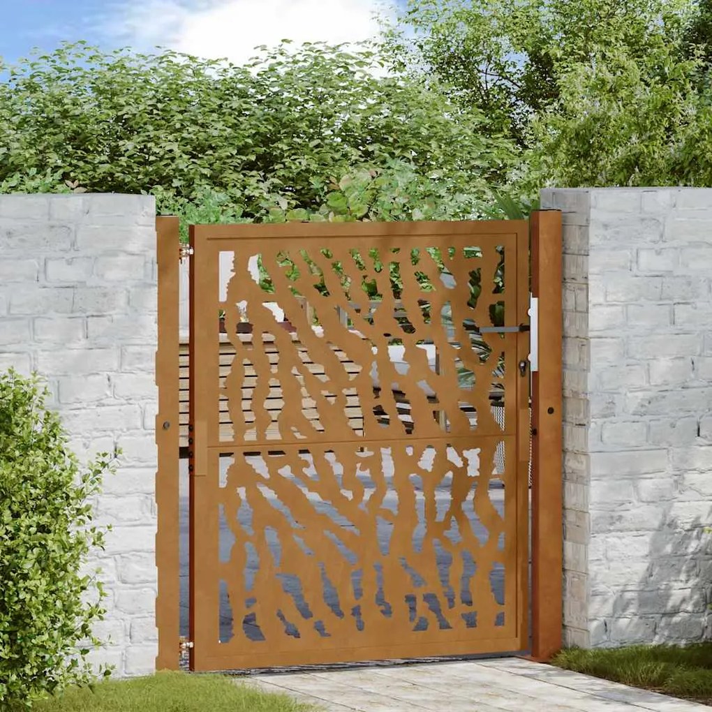 vidaXL Portão de jardim 105x105 cm projeto de traço de aço resistente