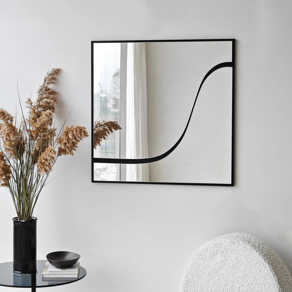 Espelho Abstract – Preto – 70 cm x 70 cm